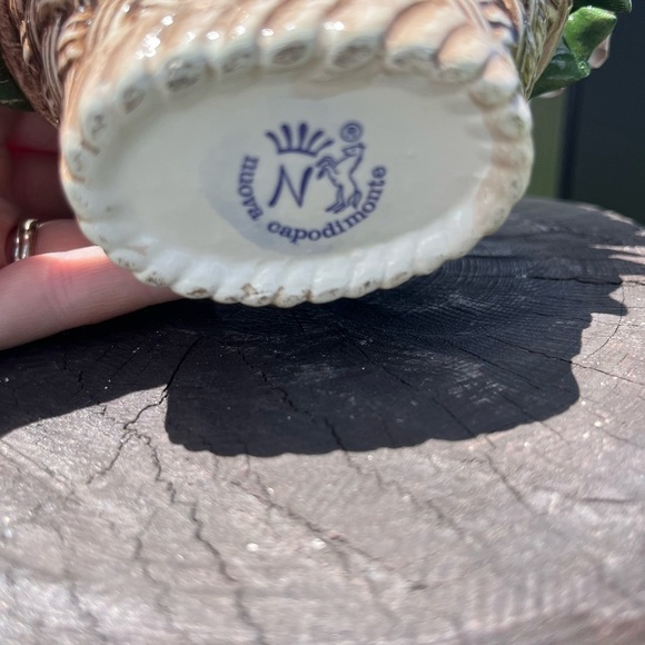 Capodimonte Porcelain Flower Rose Bouquet Basket Centerpiece Vintage - Picture 17 of 17